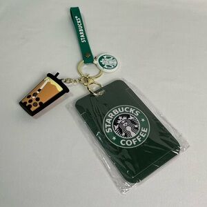 NEW 
Starbucks 
Brown Frappuccino Cup 
Keychain 
Card
ID holder 
Charm
wristlet